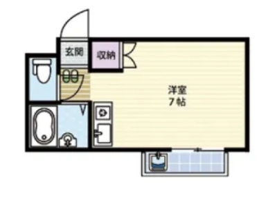 画像：1Kの間取り(例)
